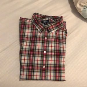 White, Red and Green Plaid button down